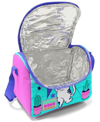 Coral High Turkuaz Pembe Dondurmalı Kedi Işıklı Tekerlekli Okul Çantası ve Beslenme Seti - Kız Çocuk