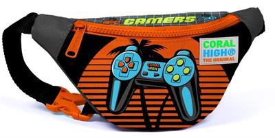 Coral High Turuncu Gamers Üçlü Okul Çantası ve Bel Çantası Seti