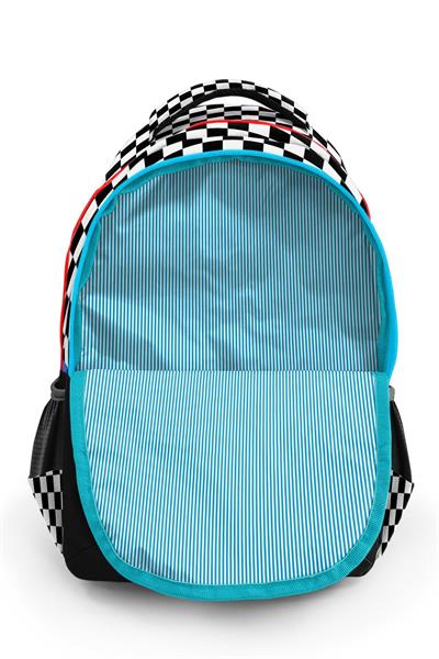 Coral High Üç Bölmeli Erkek Çocuk Kırmızı Racing Araba Baskılı İlkokul Sırt Çantası - 33257