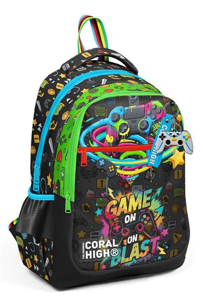 Coral High Üç Bölmeli Erkek Çocuk Oyun Baskılı İlkokul Sırt Çantası - 33258