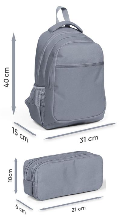 Coral High Üç Bölmeli İlkokul Sırt Çantası ve İki Bölmeli Kalemlik - Erkek Çocuk - Siyah