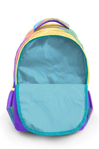 Coral High Üç Bölmeli Kız Çocuk Mor Sarı Dondurma Baskılı İlkokul Sırt Çantası - 33254