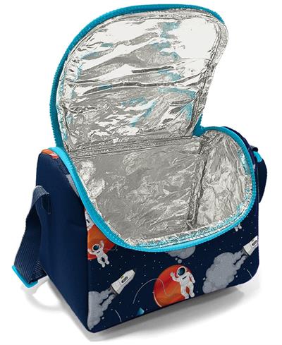Coral High Üç Gözlü İlkokul Çantası ve Beslenme Çantası - Lacivert Mavi Astronot Desenli - Erkek Çocuk
