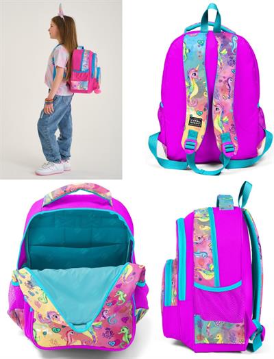 Coral High Üç Gözlü İlkokul Sırt Çantası Seti - Pembe Deniz Anası - Kız Çocuk