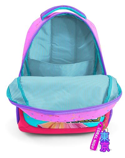 Coral High Üç Gözlü Kız Çocuk Pembe Turkuaz Dondurmalı Kız İlkokul ve Ortaokul Sırt Çantası