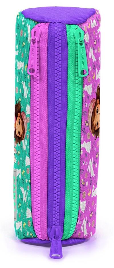 Coral High Üç Gözlü Kız Çocuk Yeşil/Pembe Bisikletli Kız Baskılı Kalem Çantası 22147