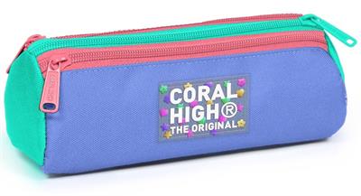 Coral High Üç Gözlü Okul Kalem Çantası - Kız ve Erkek Çocuk - Yeşil Mavi - 11168
