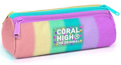 Coral High Üç Gözlü Okul Kalem Çantası - Kız Çocuk - Çok Renkli - 11159