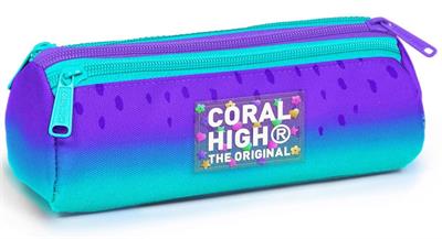 Coral High Üç Gözlü Okul Kalem Çantası - Kız Çocuk - Mor Turkuaz - 11164