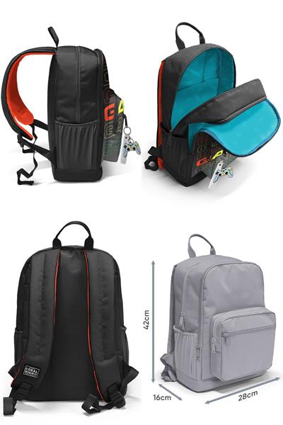 Coral High Üçlü İlk ve Ortaokul Okul Çanta Seti - Siyah Gri Gamer - Erkek Çocuk