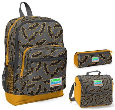 Coral High Yarasa Baskılı Erkek 3lü İlkokul Çanta Seti