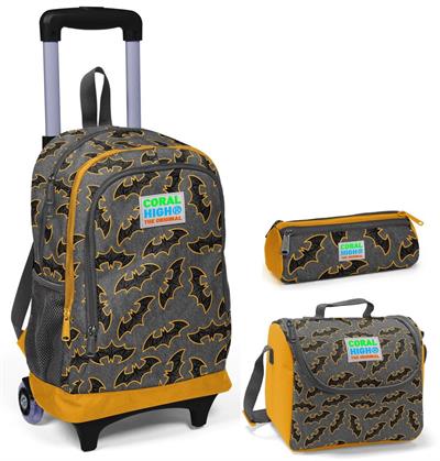 Coral High Yarasa Erkek Çekçek Çanta Seti - Işıklı Tekerlekler