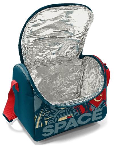 Coral High Yeşil Astronot Baskılı Erkek Okul Beslenme ve Piknik Çantası