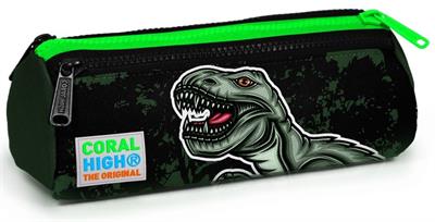 Coral High Yeşil Dinazor Baskılı İlkokul Sırt Çantası ve Kalemlik Seti - USB Soketli