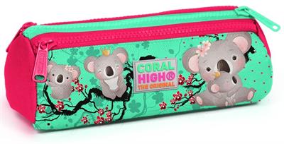 Coral High Yeşil Koala Baskılı İlkokul Sırt Çantası ve Kalemlik Seti - USB Soketli - Kız Çocuk
