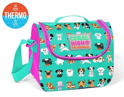 Coral High Yeşil Köpek Desenli Termoslu Beslenme Çantası - Kız Çocuk