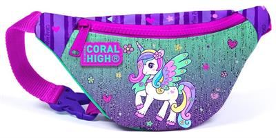 Coral High Yeşil Mor Pegasus Üçlü Okul Çantası ve Bel Çantası Seti - Kız Çocuk