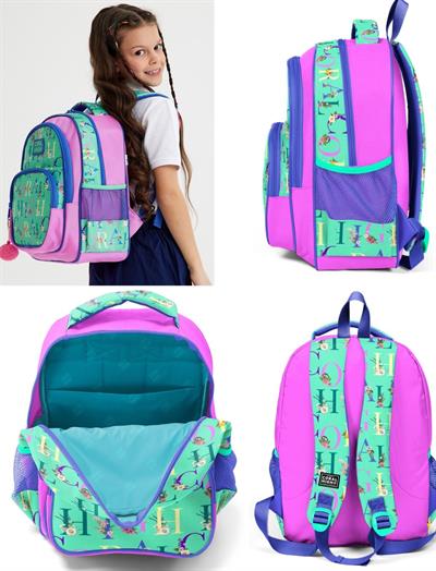 Coral High Yeşil Pembe Kız Çocuk Üçlü İlkokul Okul Çanta Seti