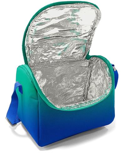 Coral High Yeşil Saks Renk Geçişli Desenli Erkek Çocuk Isı Yalıtımlı Beslenme Çantası ve Kalemlik Seti