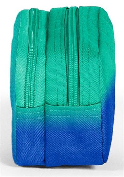 Coral High Yeşil Saks Renk Geçişli İki Bölmeli Kalem Çantası - Erkek Çocuk