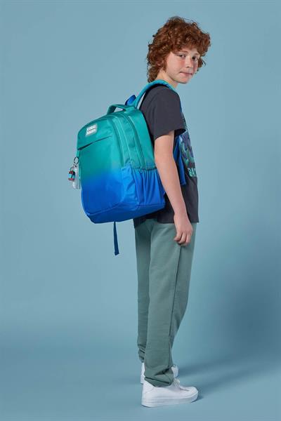 Coral High Yeşil Saks Renk Geçişli İlkokul Ortaokul ve Günlük Sırt Çantası - Erkek Çocuk