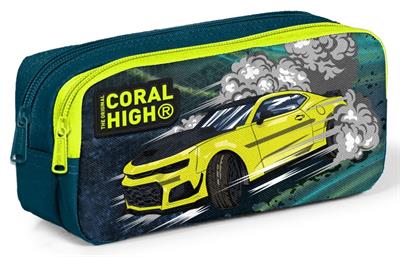 Coral High Yeşil Sarı Araba Erkek Çocuk Beslenme Çantası Seti