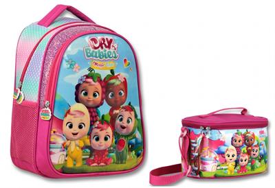 Cry Babies Kız Çocuk Pembe İlkokul Sırt Çantası ve Beslenme Çantası Seti