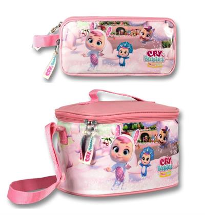 Cry Babies Tavşan Kulaklar Isı Yalıtımlı Beslenme Çantası Ve Kalemlik Seti - Pembe - Kız Çocuk