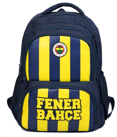 Fenerbahçe Dört Bölmeli Erkek Çocuk Fenerbahçe Yazılı Mavi - Sarı Okul Sırt Çantası - 70013