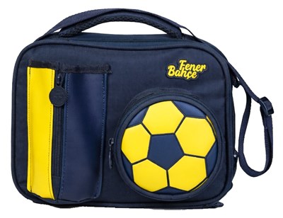 Fenerbahçe Matara Cepli Erkek Çocuk Futbol Topu Şekilli (Sarı - Lacivert) Okul Beslenme Çantası - 26786