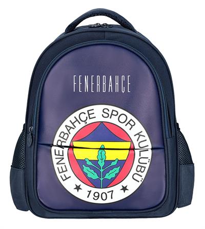 Fenerbahçe Suni Deri Üzerine Arma Baskılı Üç Gözlü Erkek Çocuk Okul Sırt Çantası - ME25760