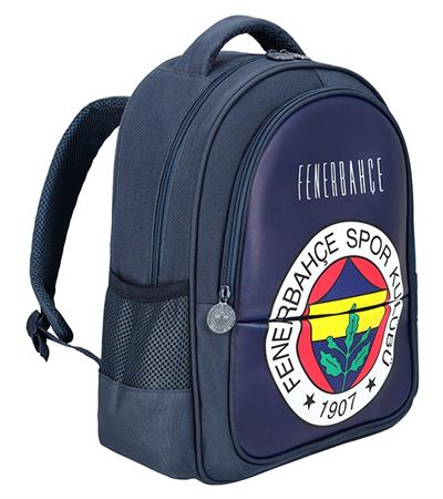 Fenerbahçe Suni Deri Üzerine Arma Baskılı Üç Gözlü Erkek Çocuk Okul Sırt Çantası - ME25760