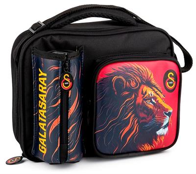 Galatasaray Aslan Baskılı Erkek Çocuk Suni Deri Beslenme Çantası - ME25562 - Matara Cepli