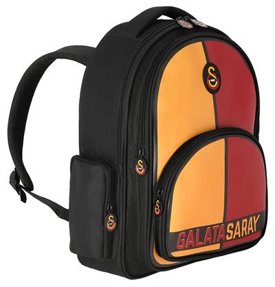 Galatasaray Lisanslı Üç Bölmeli Erkek Çocuk Okul Çantası - Suni Deri Ön Yüz - 25552