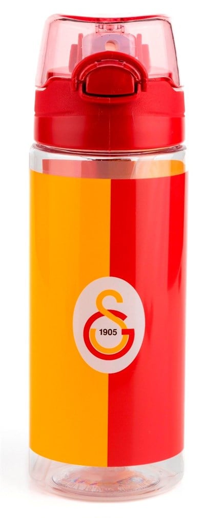 Galatasaray Sarı Kırmızı Baskılı 500 ml Pipetli Okul ve Günlük Matara/Suluk - 25571