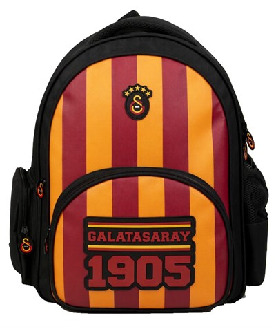Galatasaray Üç Bölmeli Erkek Çocuk Galatasaray Baskılı Sarı - Kırmızı - Siyah Okul Sırt Çantası - 26925