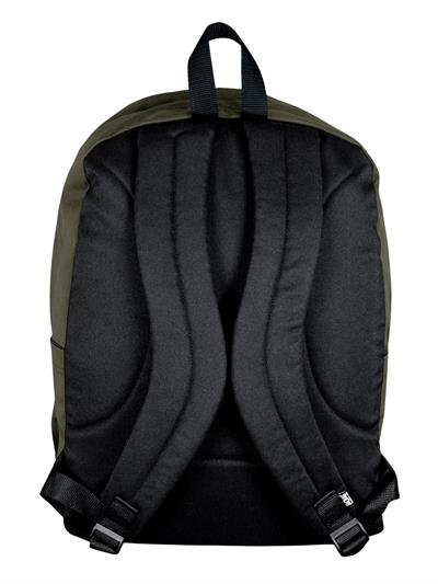 Jacbag Campus-Deri Tabanlı Üç Bölmeli Haki Yeşil Sırt Çantası (Okul, Günlük, Seyahat)