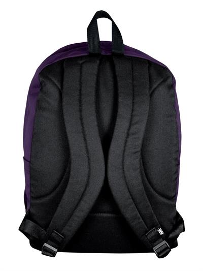 Jacbag Campus-Deri Tabanlı Üç Bölmeli Mor Sırt Çantası (Okul, Günlük, Seyahat)