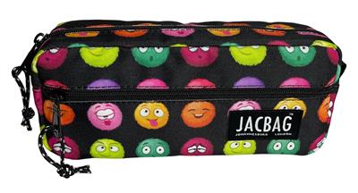 Jacbag Çift Fermuarlı Emoji Kız Çocuk Kalem Kutusu