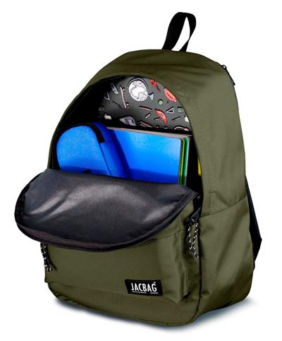 Jacbag Classic İki Bölmeli Haki Okul Günlük Seyahat Sırt Çantası