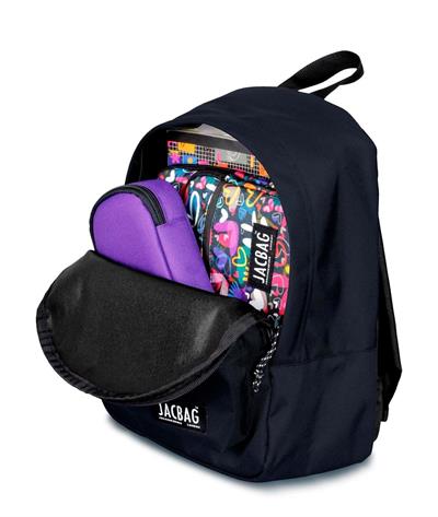 Jacbag Classic Kids - İki Bölmeli Ufak Günlük Siyah Sırt Çantası - Jac-34 - Erkek
