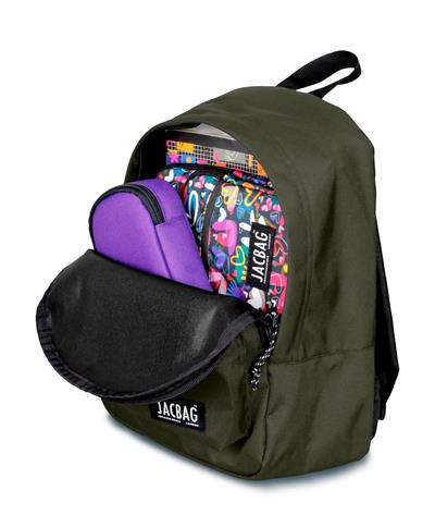 Jacbag Classic Kids - İki Bölmeli Ufak Günlük Haki Sırt Çantası - Jac-34 - Erkek