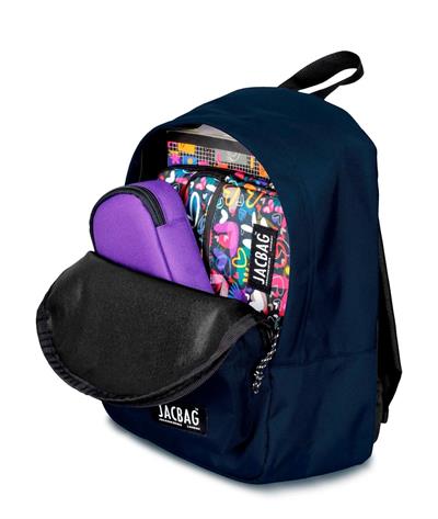 Jacbag Classic Kids - İki Bölmeli Ufak Günlük Sırt Lacivert Çantası - Jac-34 - Erkek