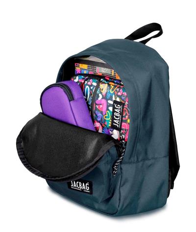 Jacbag Classic Kids - İki Bölmeli Ufak Günlük Gri Sırt Çantası - Jac-34 - Erkek