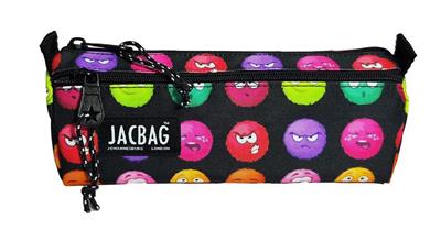 Jacbag Dual Prime İki Bölmeli Üçgen Emoji Çok Renkli Kadın/Kız Çocuk Kalem Çantası