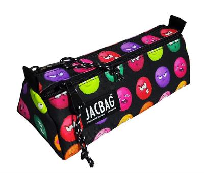 Jacbag Dual Prime İki Bölmeli Üçgen Emoji Çok Renkli Kadın/Kız Çocuk Kalem Çantası