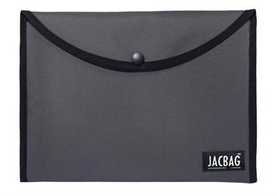 Jacbag Gri Erkek A4 Çıtçıtlı Dosya Defter Tablet ve Evrak Çantası