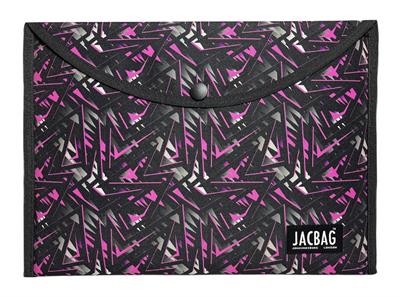 Jacbag Pembe Geometrik Kadın A4 Çıtçıtlı Dosya Defter Tablet ve Evrak Çantası