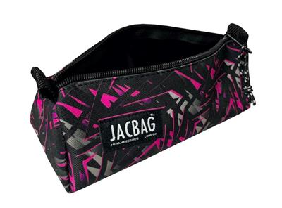 Jacbag Pembe Geometrik Kız Çocuk Tek Bölmeli Üçgen Okul ve Ofis Kalem Kutusu