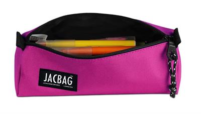 Jacbag Pembe Kız Çocuk Tek Bölmeli Üçgen Okul ve Ofis Kalem Kutusu